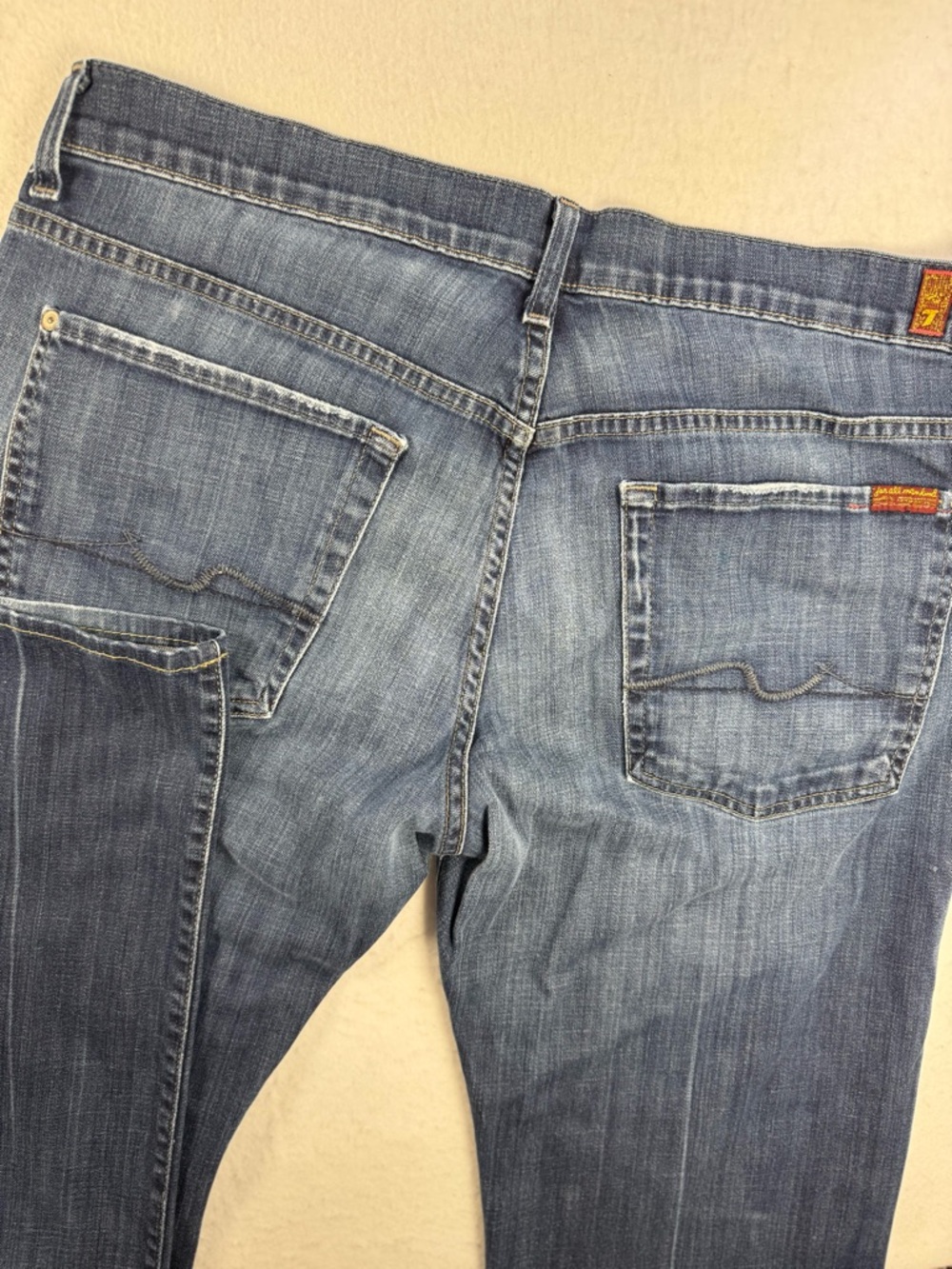 7 For All Mankind Men’s Austyn Straight‑Leg Jeans Blue 37x31.5 Made in USA